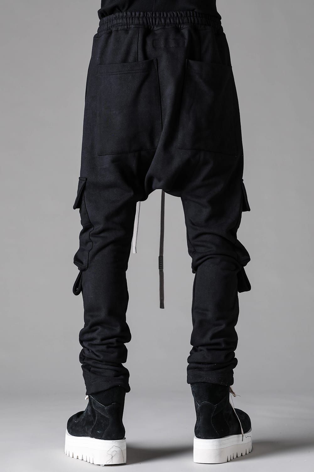 《2027SS先行予約》French Terry Sarrouel Cargo Skinny "Black / Grey / L.Beige"/ フレンチテリー裏毛サルエルカーゴスキニー"ブラック / グレー /ライトベージュ"