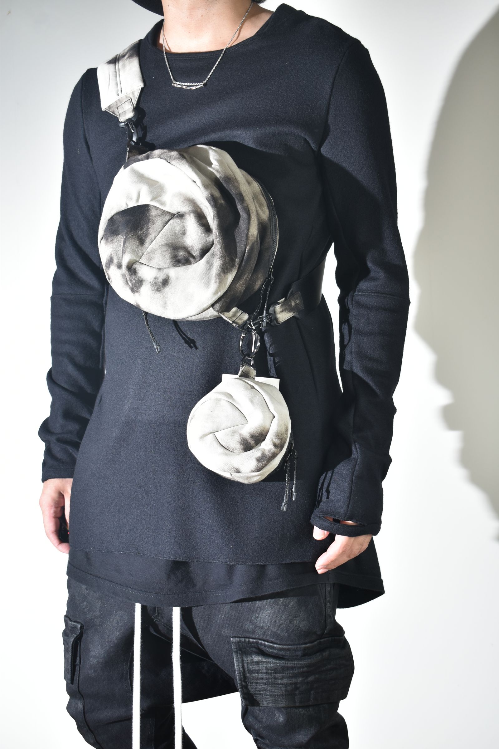 Sphere Shoulder Bag "Black Bleached" / スフィアショルダーバッグ"ブラックブリーチ"