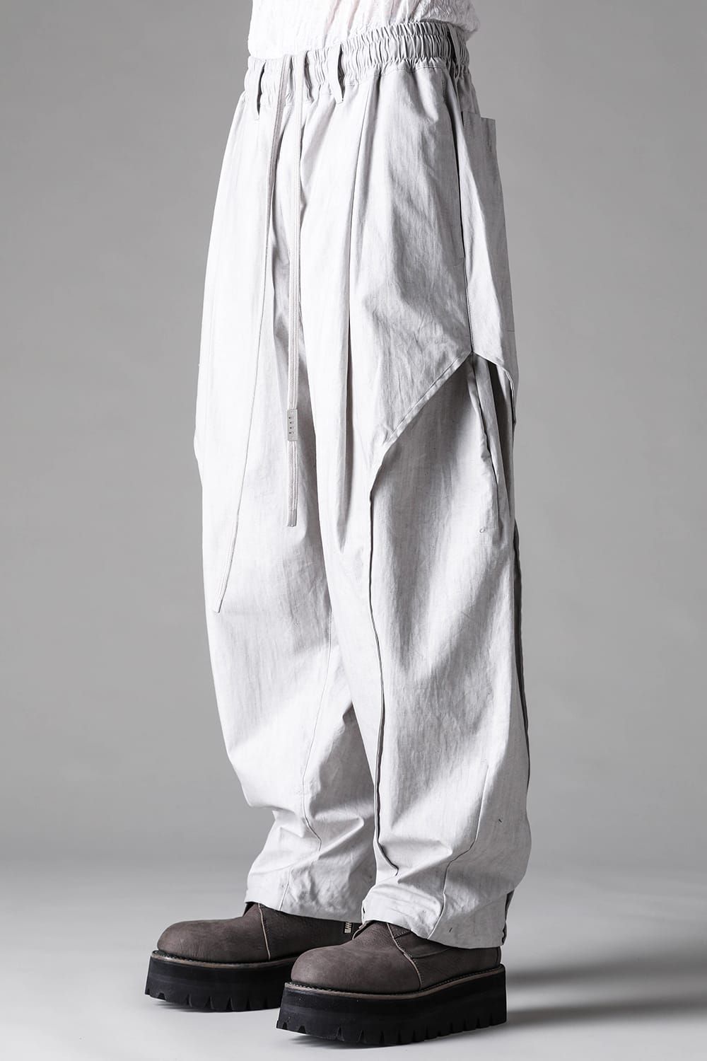 《2027SS先行予約》Sumi Dyed Side Tuck Tapared Pants"Grey / L.Grey" / 墨染サイドタックテーパードパンツ"グレー / ライトグレー"