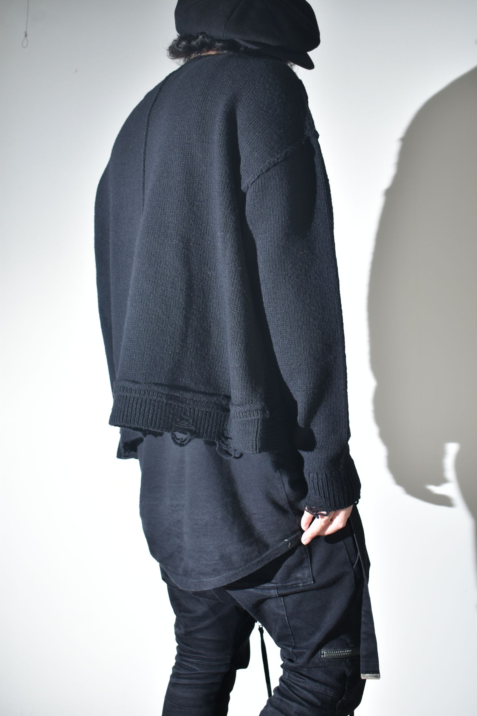 Dog Motif Intarsia Sweater "Black" / ドッグモチーフインターシャセーター"ブラック"