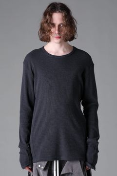 《2026AW先行予約》Back Printed Waffle Jersey Long  Sleeve Tee"Black / D.Grey / Ivory /Khaki"バックプリントワッフルジャージーロングスリーブTee"ブラック/ダークグレー/アイボリー/カーキ"