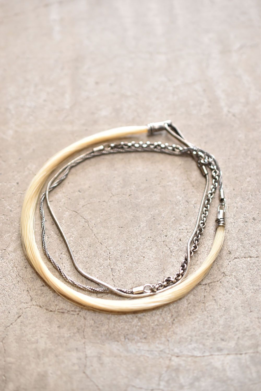 Horse Hair Bracelet & Necklace"Natural Beige"/ホースヘアーブレスレット&ネックレス"ナチュラルベージュ"