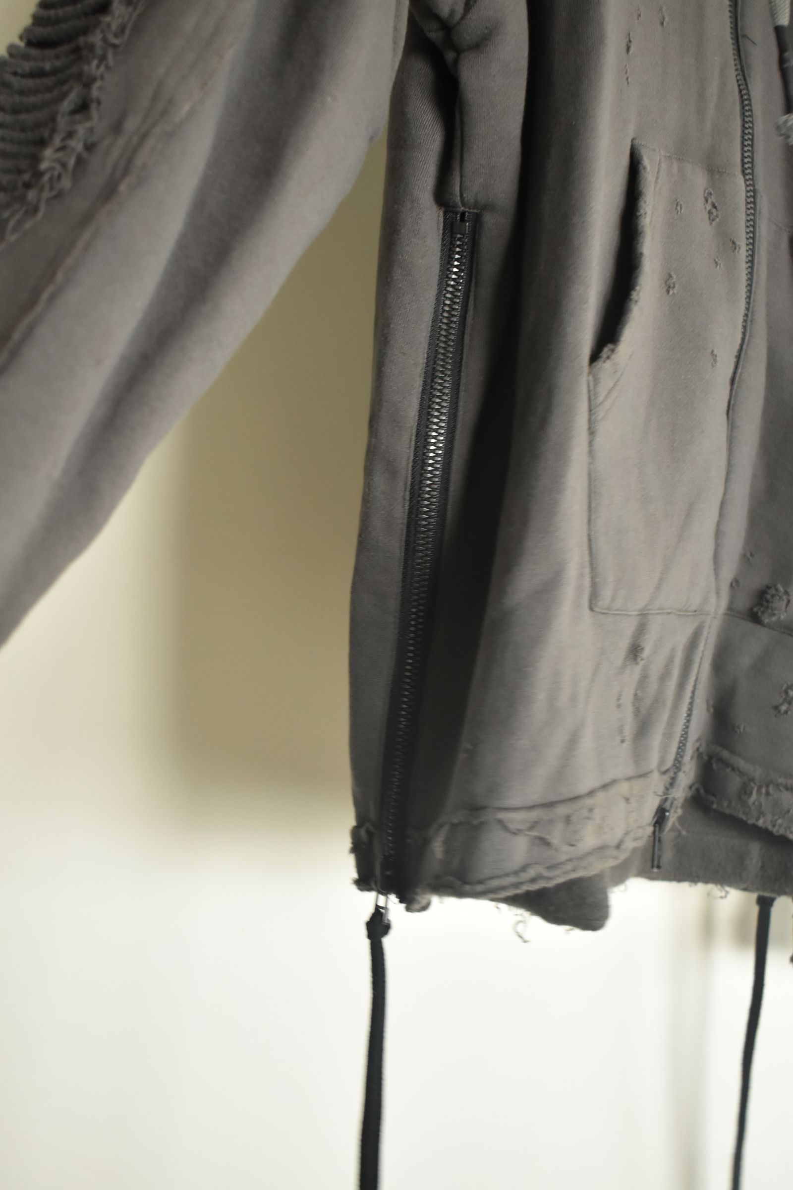 Untwisted Yarn Fleece Shotgun Zip-Up Hoodie"Charcoal" / 無撚糸裏毛ショットガンジップアップフーディー"チャコール"