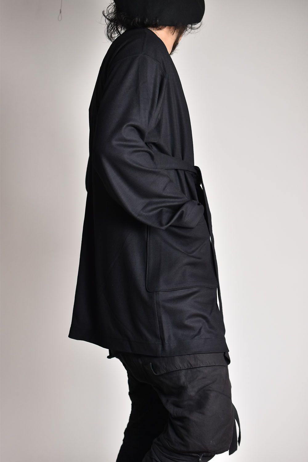 Compressed Wool Jersey Draping Gown"Black"/ ウールジャージーガウン"ブラック"