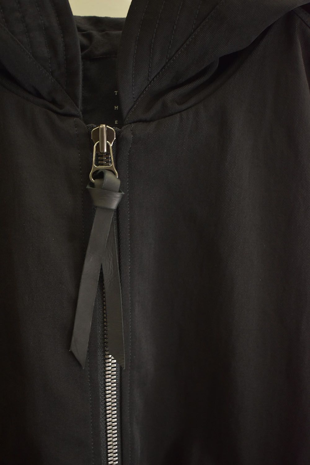 Nylon Wool Twill Hooded Jacket"Black" / ナイロンウールツイルフーデッドジャケット"ブラック"