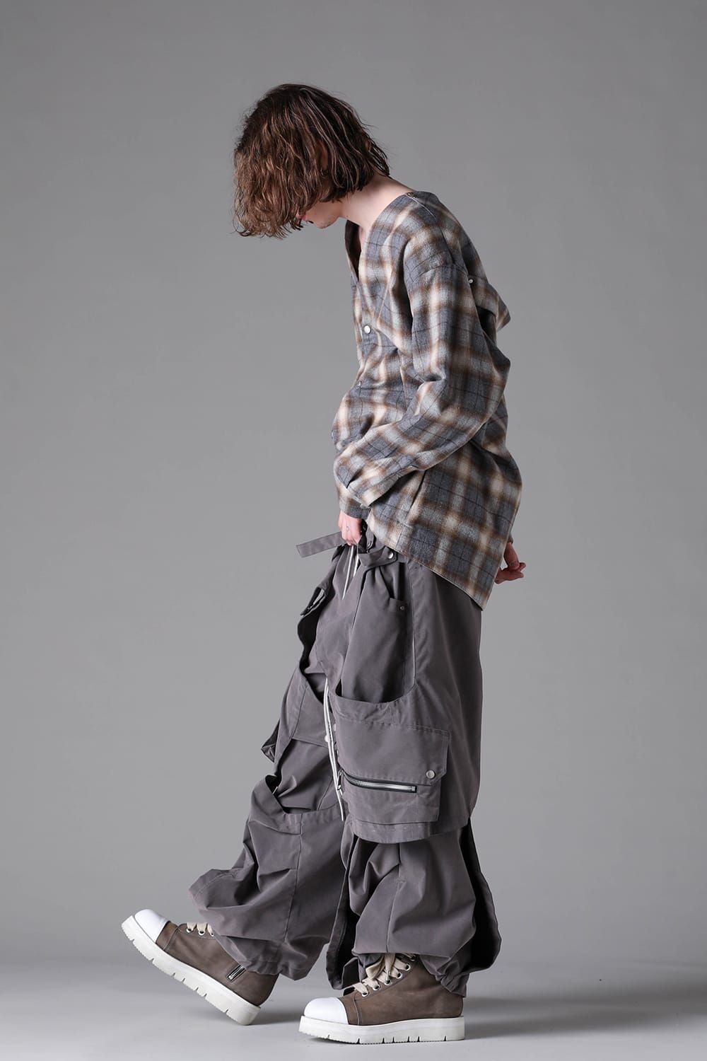 《2026AW先行予約》Plaid Cardigan Shirts""Soft Greige / Black Camel / Warm Brown" " / プレイドカーディガンシャツ"ソフトグレージュ/ブラックキャメル/ウォームブラウン"