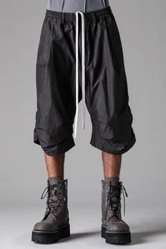《2027SS先行予約》Cotton Nylon Side Gather Shorts"Black" / コットンナイロンサイドギャザーショーツ"ブラック"