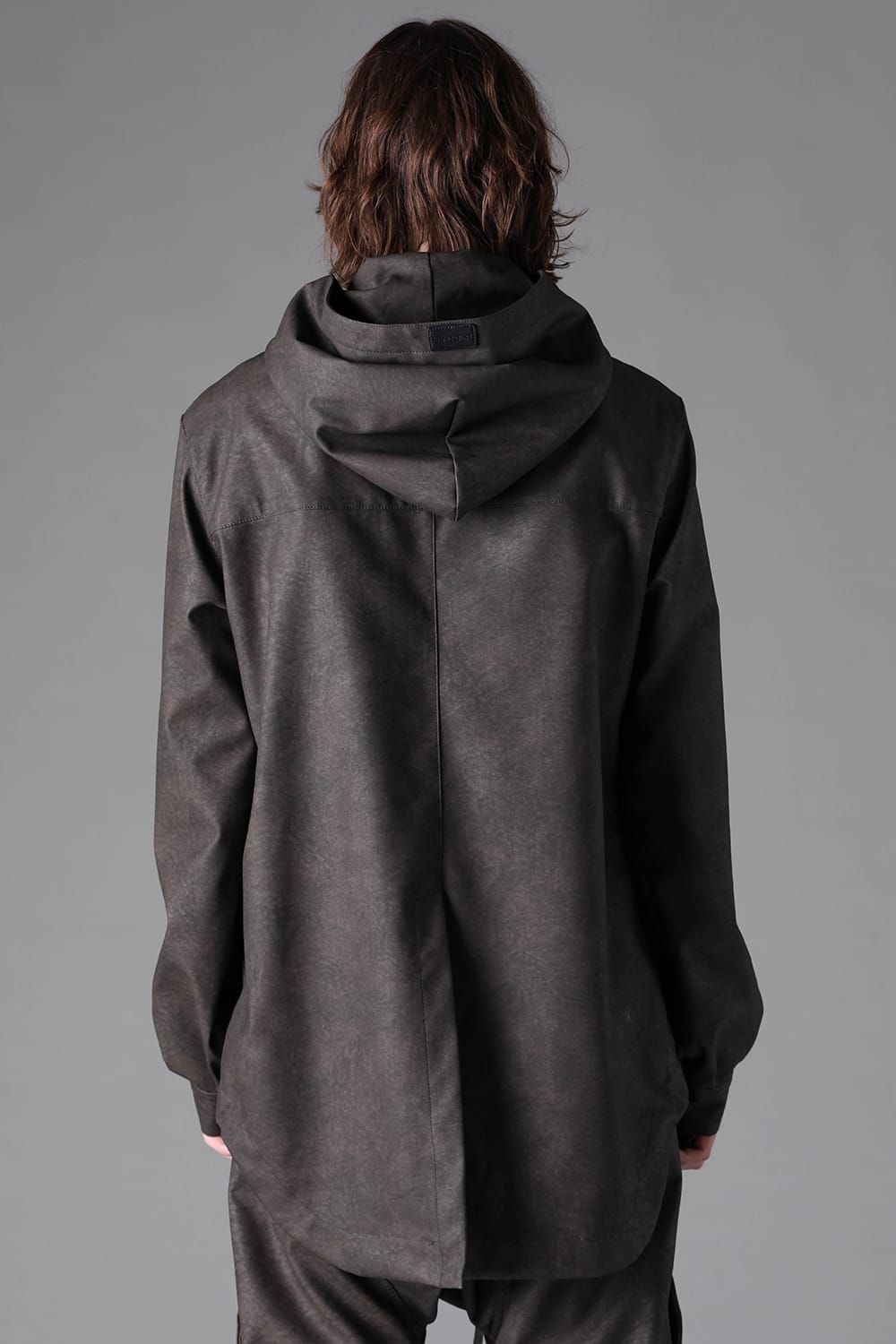 《2026AW先行予約》Vegan Leather Hoodie Blouson"Khaki" / ヴィーガンレザーフーディブルゾン"カーキ"