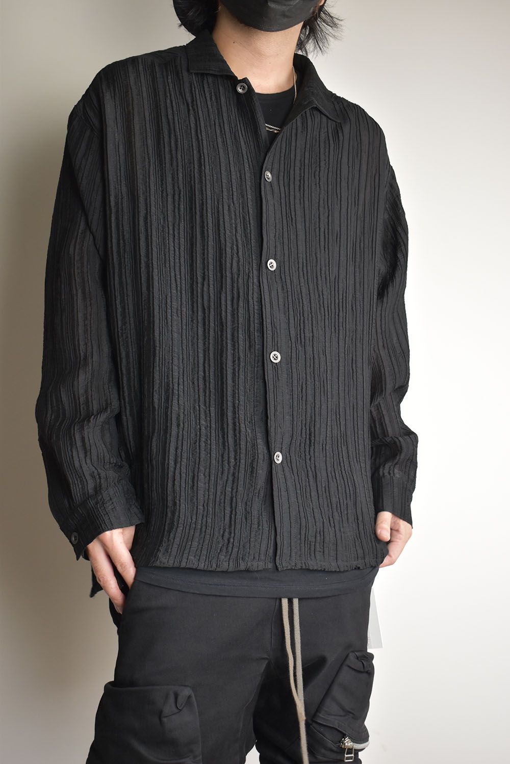 Sheer Yoryu Shirts"Black"/シアーシャツ"ブラック"