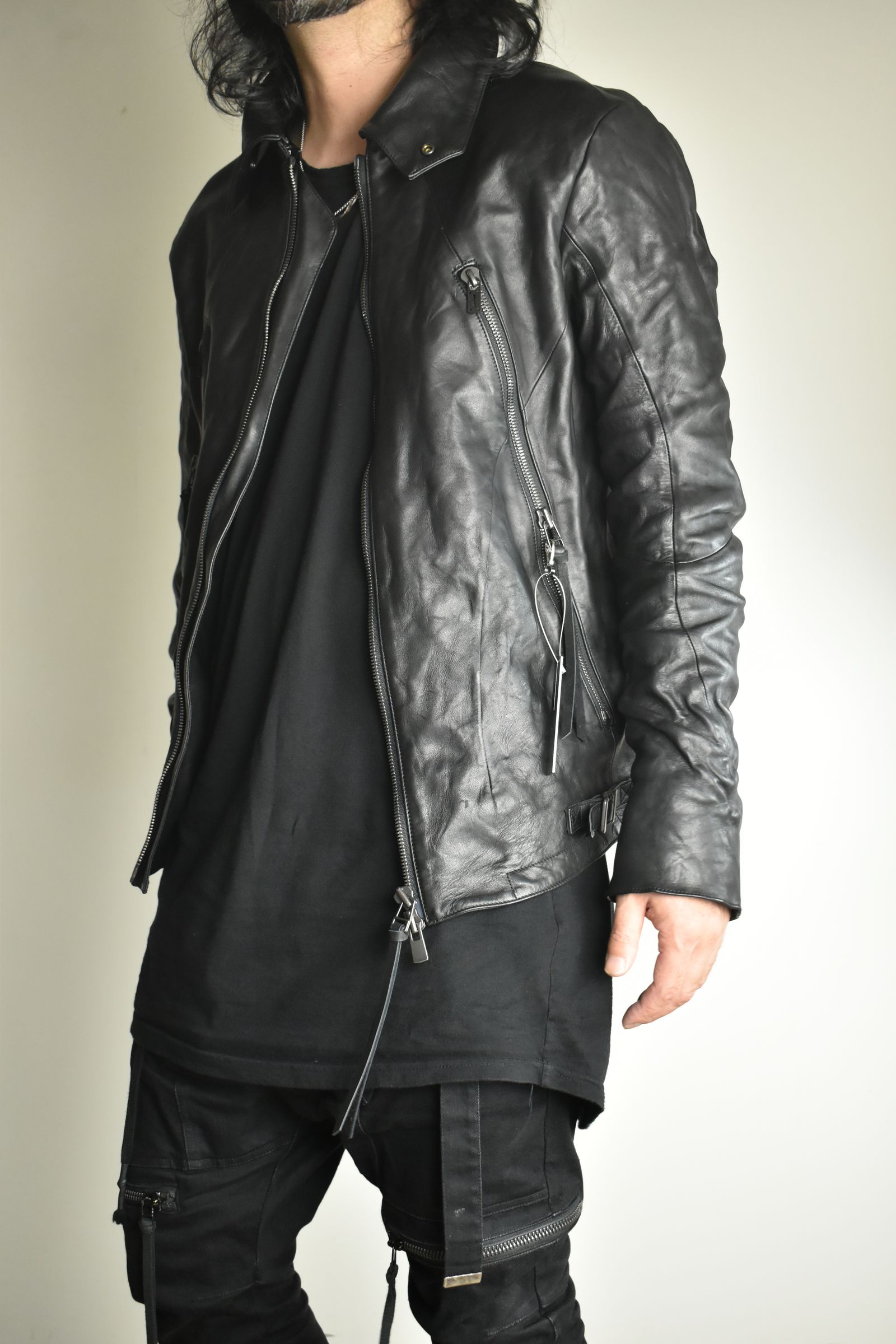Horse Leather Collar Detachable Jacket"Black" / ホースレザーカラーデタッチャブルジャケット"ブラック"