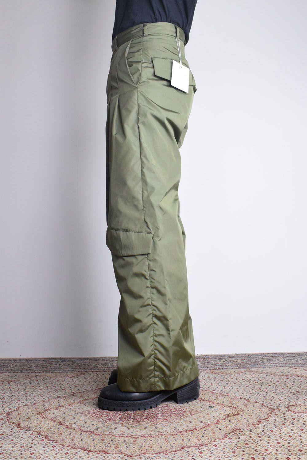 Shingle Flap Baggy Trousers "Military Green" / シンフラップバギートラウザー"ミリタリーグリーン"