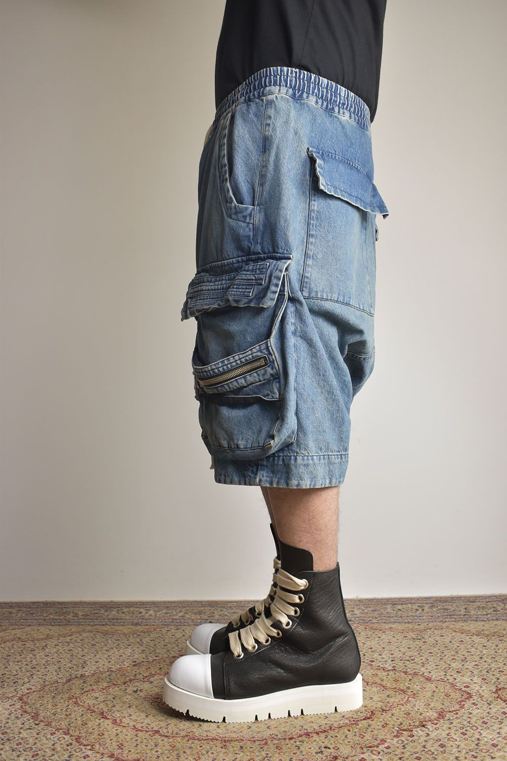 Vintage Denim Military Shorts"Blue" / ヴィンテージデニムミリタリーショーツ"ブルー"