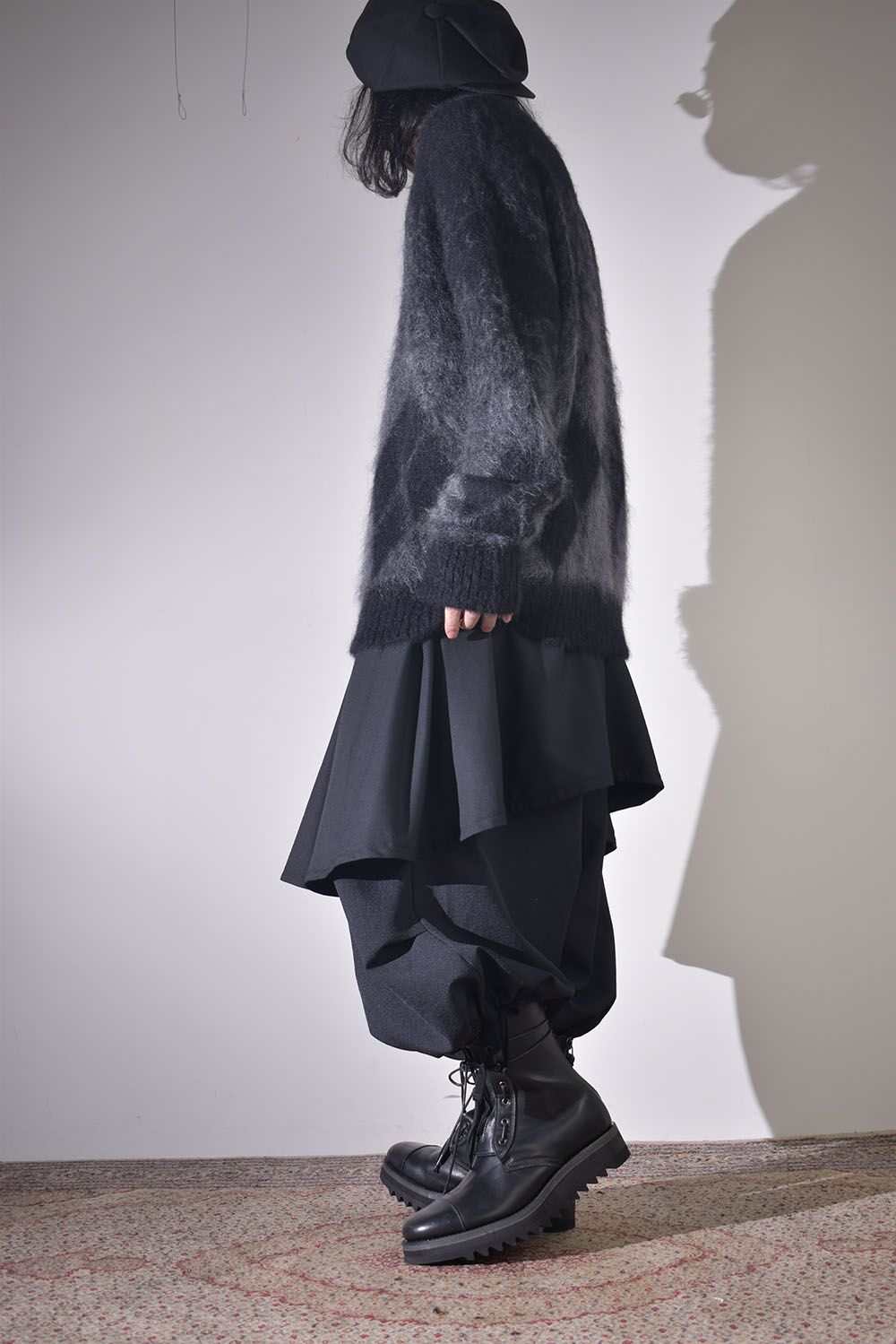 ショートブルゾン×レイヤードワイドサルエル