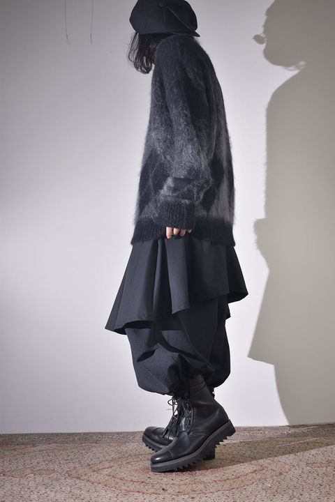 ショートブルゾン×レイヤードワイドサルエル