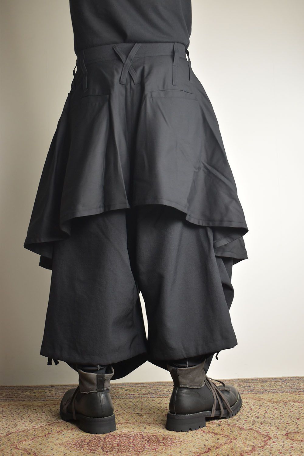Layerd Super Wide Sarouel"Black" / レイヤードスーパーワイドサルエル"ブラック"