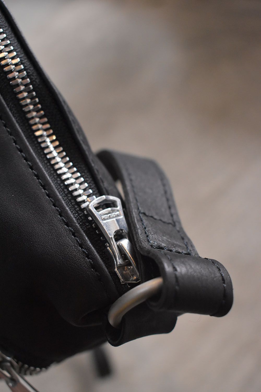 Japan Calf Product Wash Rider's Succotch"Black" / ジャパンカーフ製品洗いライダースサコッシュ"ブラック"