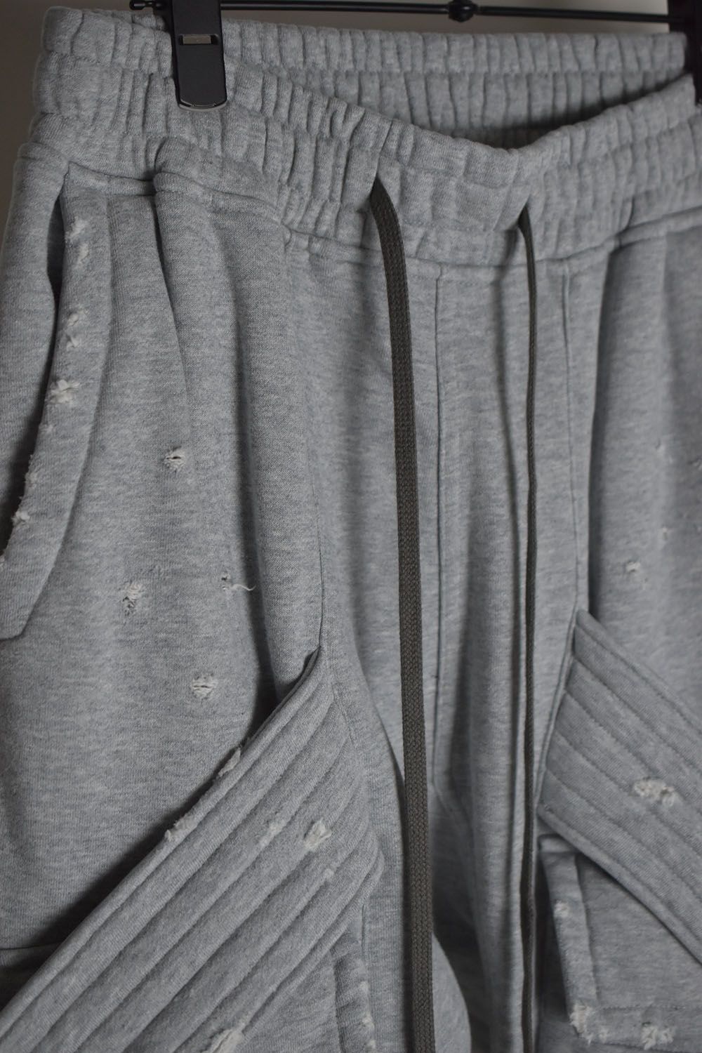 Damage Belt Cago Sweat Sarouel Pants"H.Grey/"/ダメージベルトカーゴスウェットサルエルパンツ"ヘザーグレー"
