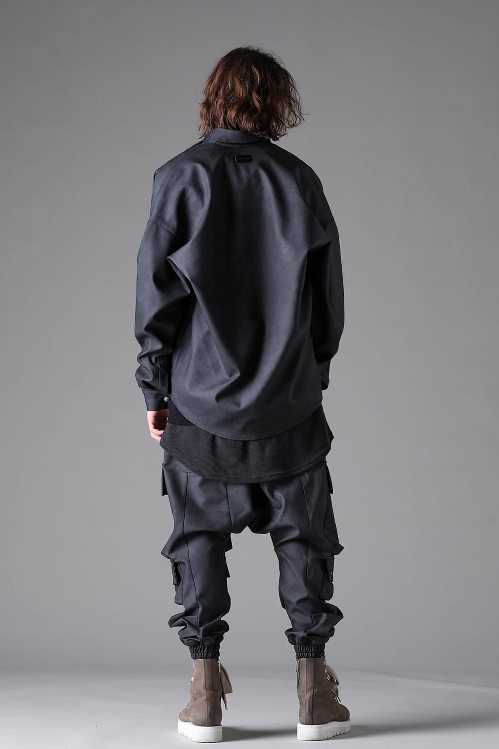 《2026AW先行予約》Vegan Leather  Cocoon Shirts"Smoke Black / Khaki" / ヴィーガンレザーコクーンシャツ"スモークブラック / カーキ"