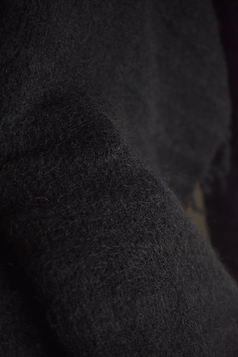 5GG Long Pile Knit Hoodie Stole"Black" / ロングパイルニットフーディストール"ブラック"