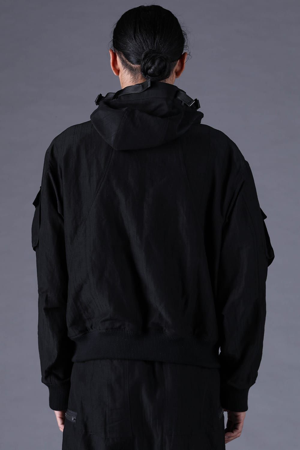 《2027SS先行予約分》Scar Stripe Jacquard Hooded Blouson"Black" / スカーストライプジャガードフードブルゾン"ブラック"