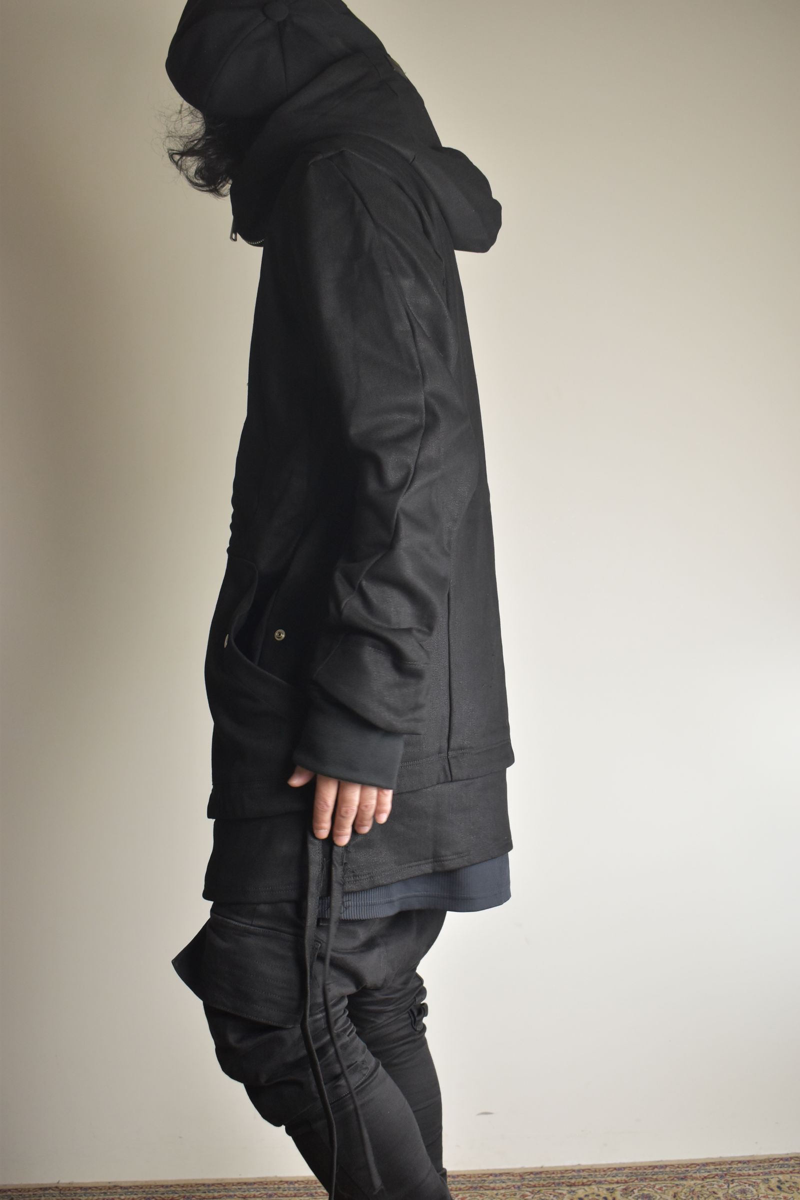 Bonding  Hoodie Denim Blouson"Black" / ボンディングフーデッドデニムブルゾン"ブラック"