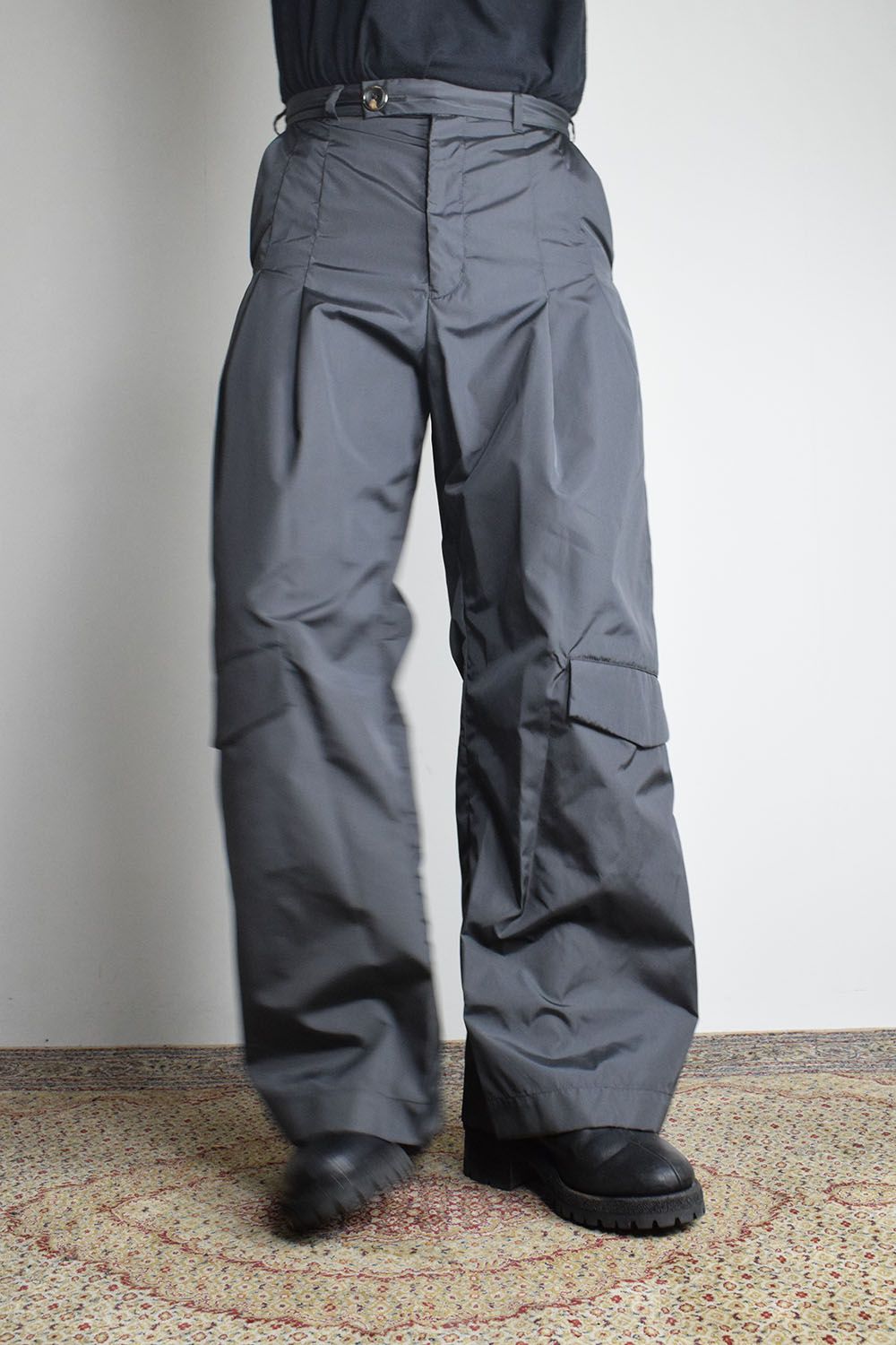 Shingle Flap Baggy Trousers "Charcoal" / シンフラップバギートラウザー"チャコール"