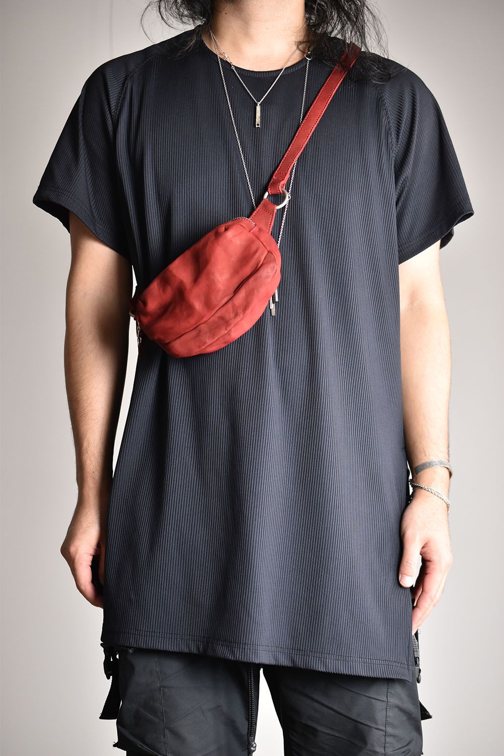 Double Shoulder Garment Dyed Shoulder Pouch"Red"/ダブルショルダーガーメントダイショルダーポーチ"レッド"