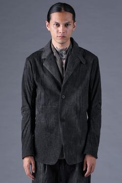 《2027SS先行予約分》Mura-Dye Dobby Stripe Tailored Jacket"Charcoal" / ムラ染トビーストライプテイラードジャケット"チャコール"