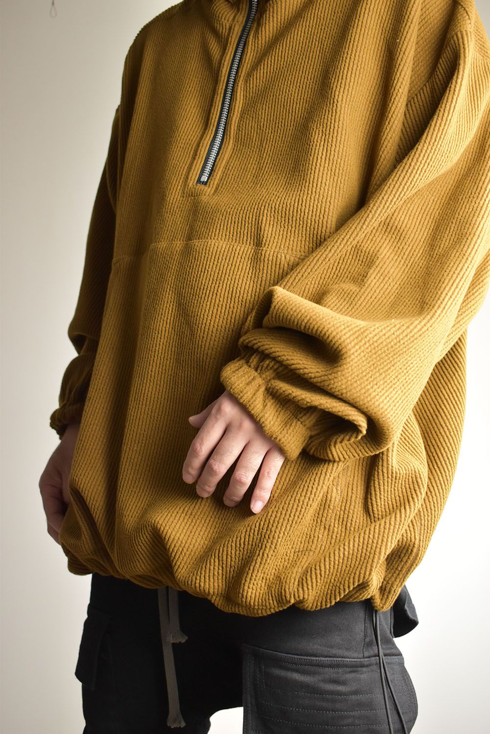 Kint Corduroy Hoodie"Camel" / ニットコーデュロイフーディ"キャメル"