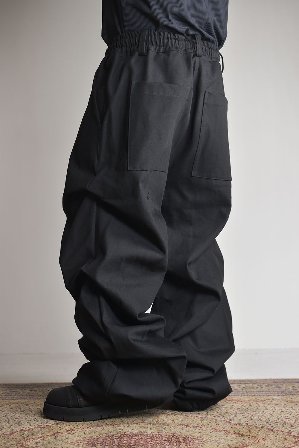 《2025AW先行予約》Denim Tuck Wide Pants"Black/Navy"/デニムタックワイドパンツ"ブラック/ネイビー"