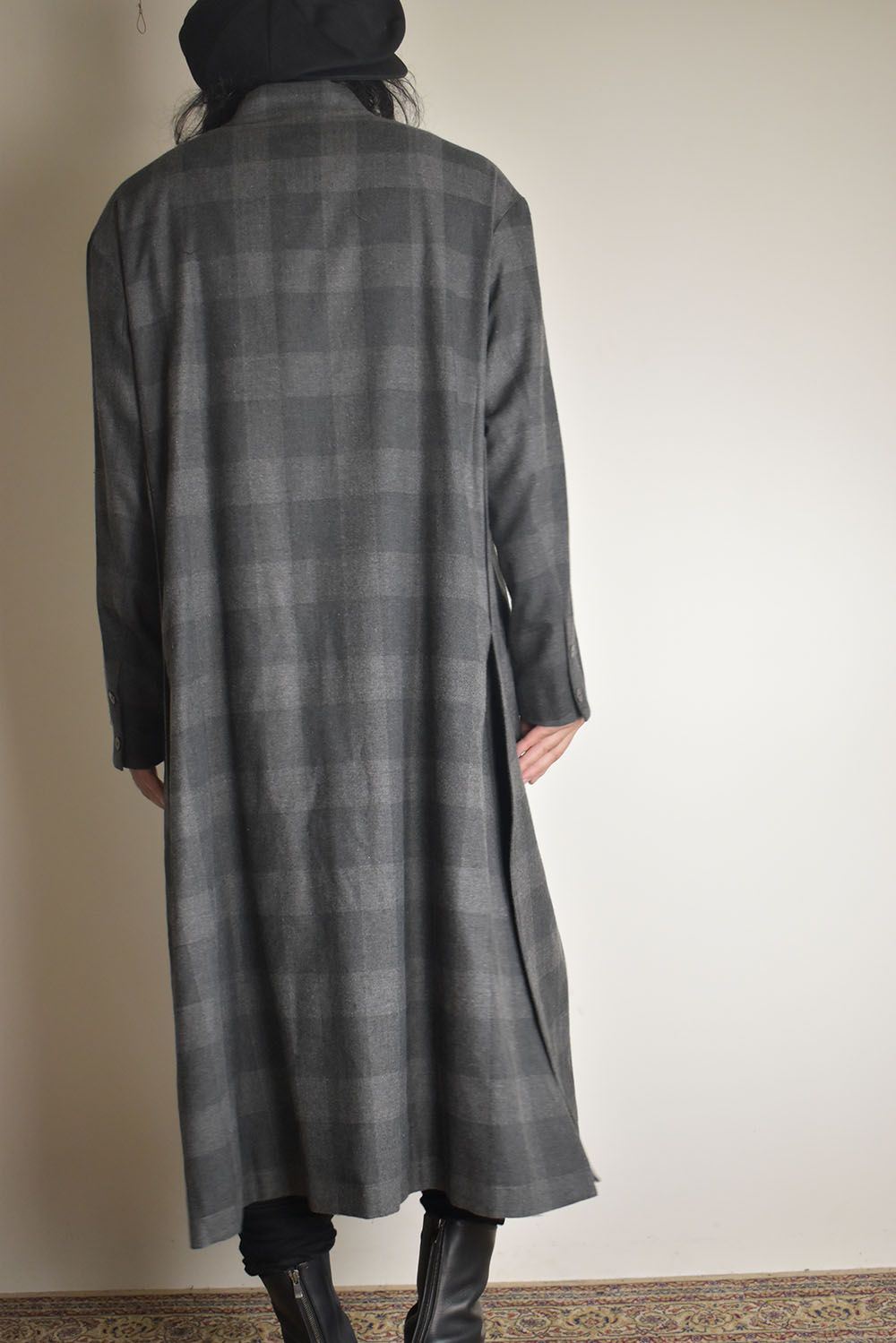 Mao Collar Long Coat"Grey" / マオカラーロングコート"グレー"