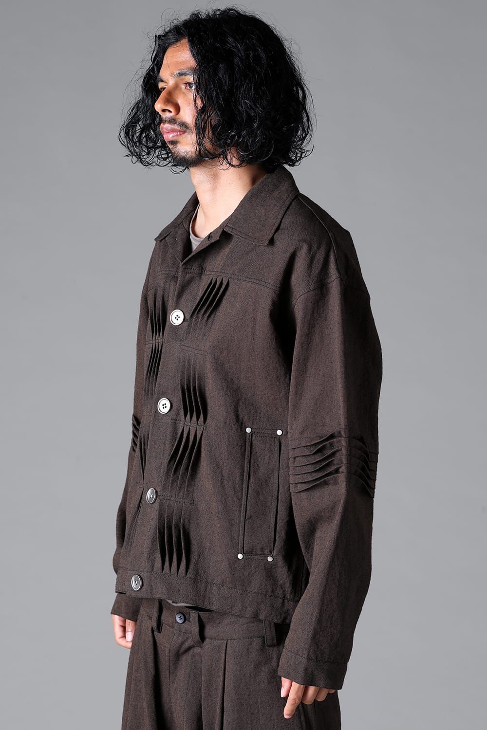 《2026SS先行予約》Pin Tuck Blouson"Macassar" / ピンタックブルゾン"マカサー"