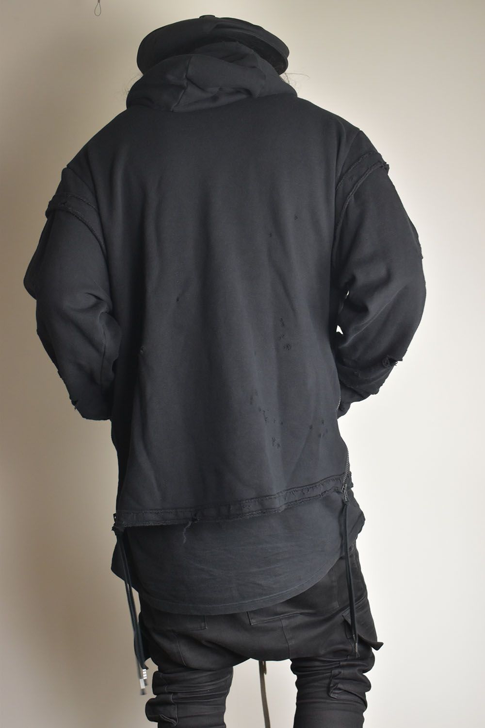 Untwisted Sweat Oversized Pullover Hoodie "Black" / 無撚糸裏毛オーバーサイズプルオーバーフーディー"ブラック"