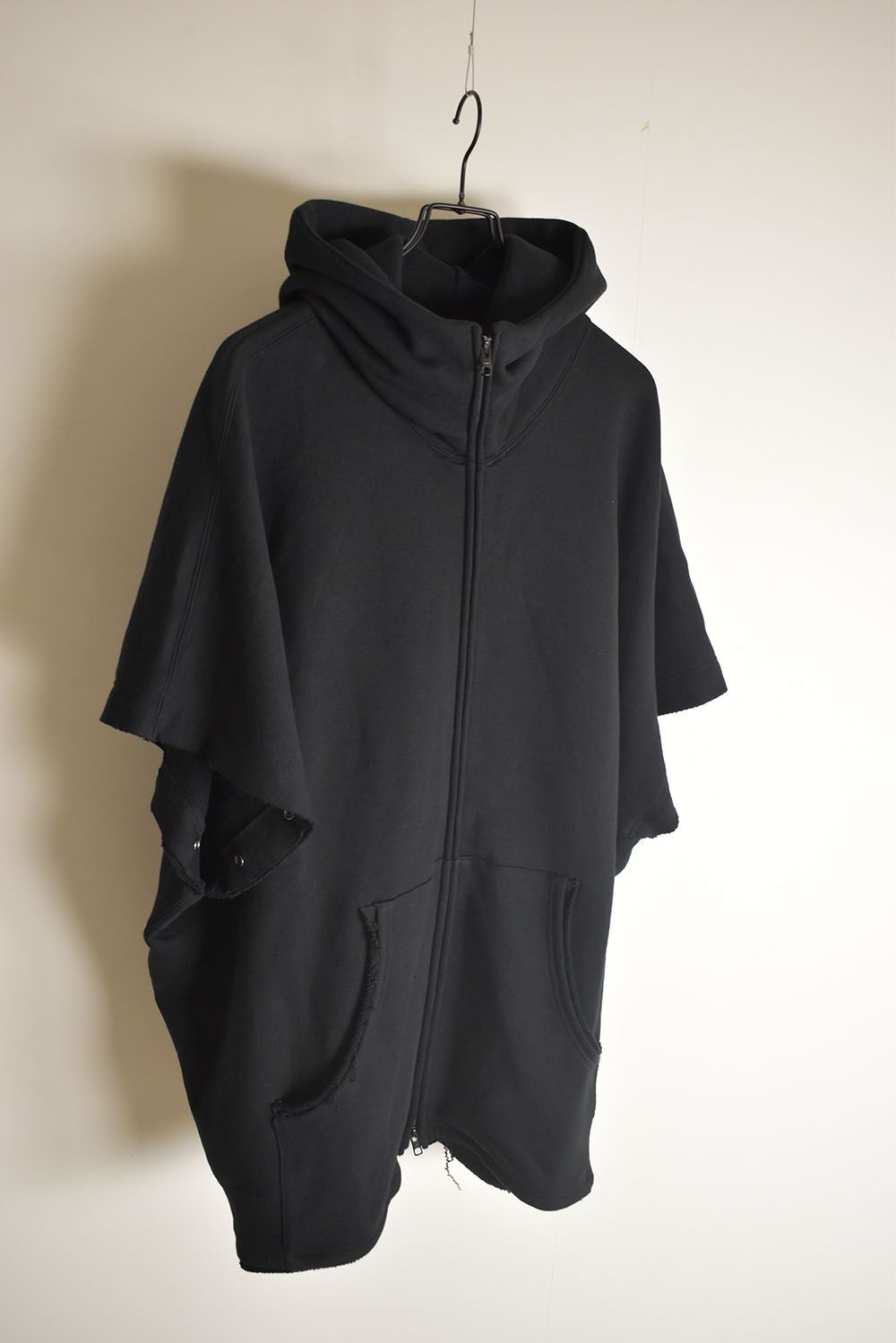 Sweat Oversize Zip Up Hoodie"Black" / スウェットオーバーサイズジップアップパーカ"ブラック"