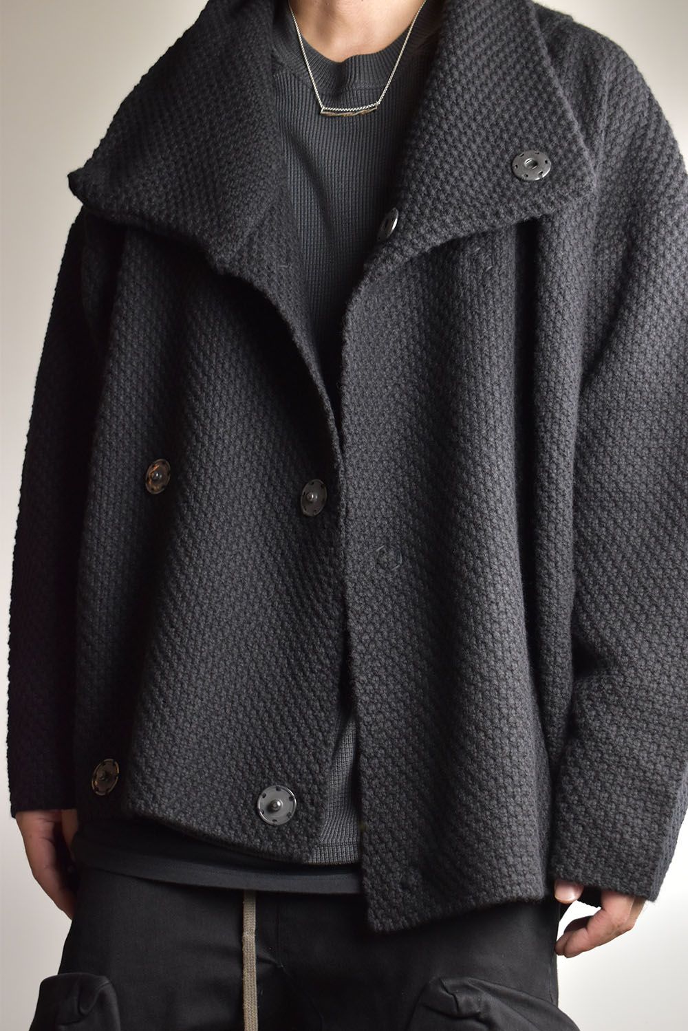 1.5G Snap Cardigan "Black" / 1.5Gスナップカーディガン"ブラック"