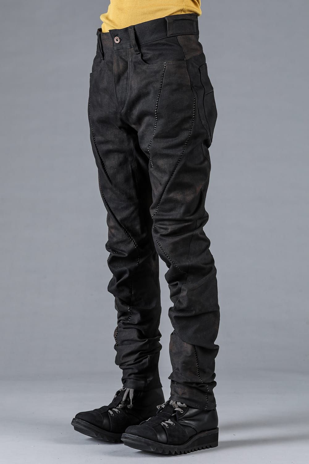 Stretch Denim Overlock Twisted Curve Slim Pants "Dust"/ストレッチデニムオーバーロックツイストカーブスリムパンツ"ダスト"