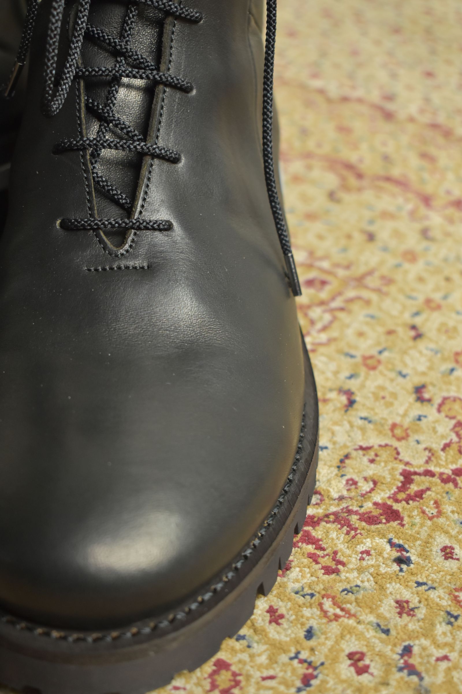 Metal Heel Balmoral Back Zip Boots"Teacore Black" / メタルヒールバルモラルバックジップブーツ"ティーコアブラック"