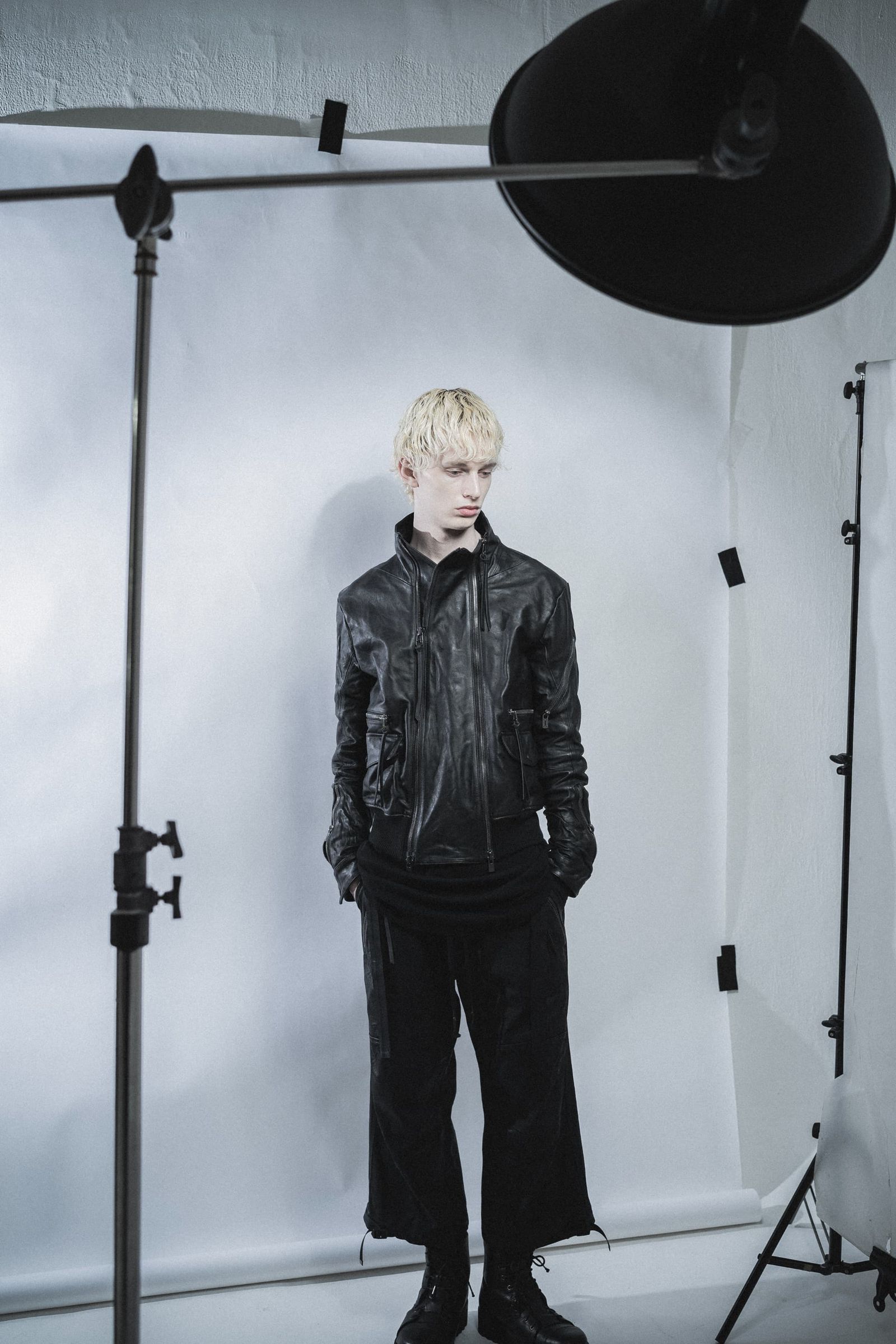 《2027SS先行予約分》Product Coated Dry Jersey Wide-Leg Cropped Pants"Black" / 製品コーティングドライジャージーワイドクロップドパンツ"ブラック"