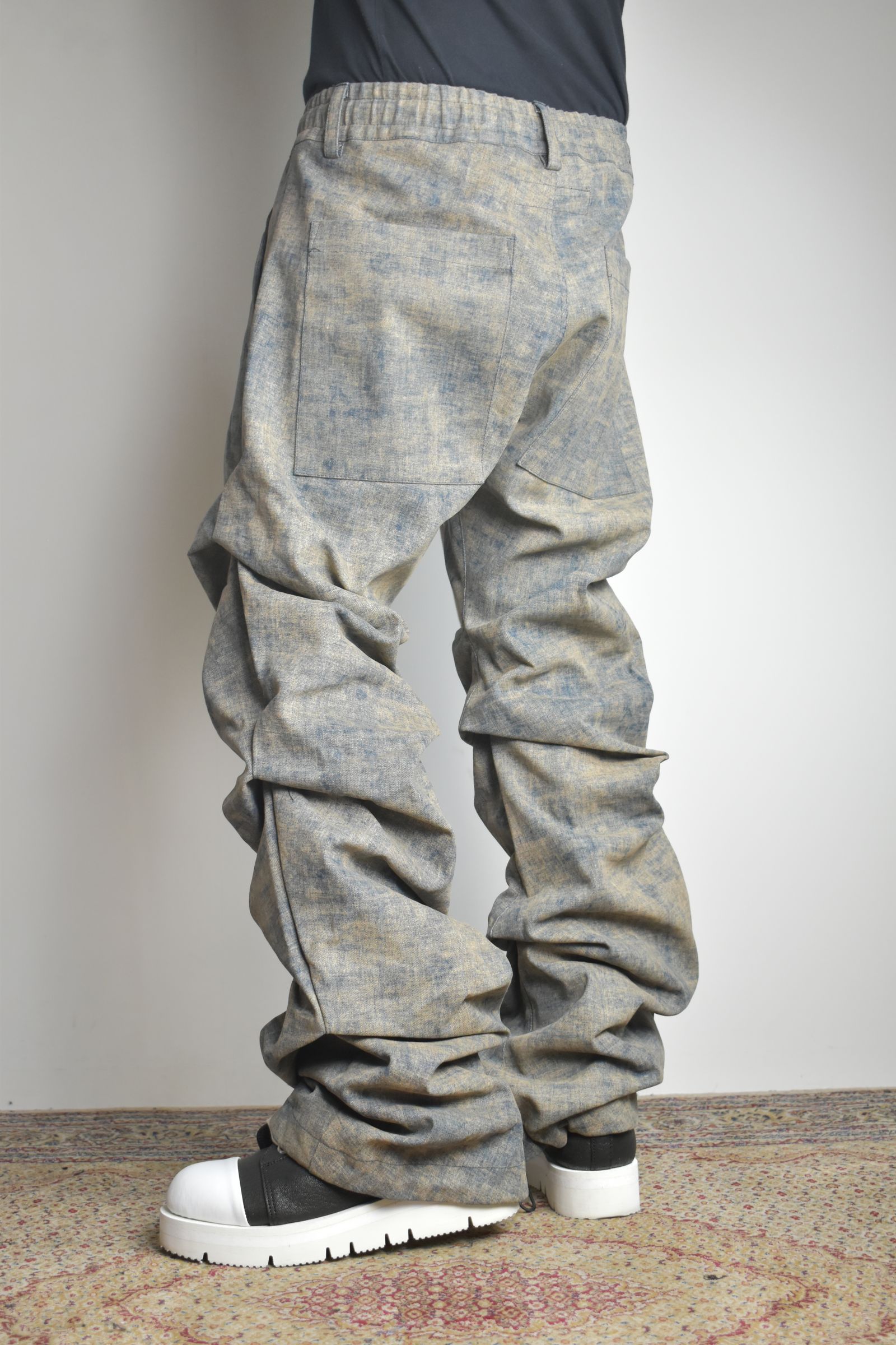 Blended Shades Denim Tuck Bootscut Pants"Steel Blue"/ ブレンデッドシェイドデニムタックブーツカットパンツ"スティールブルー"