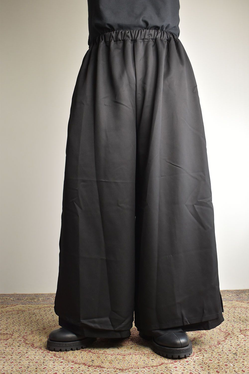 Layerd Slit Hakama Pants"Black" / レイヤードスリット袴パンツ"ブラック"