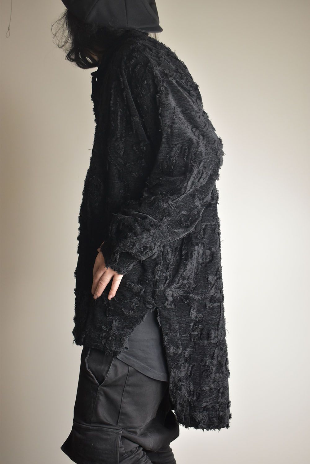 Jacguard Long Shirts"Black"/ジャガードロングシャツ"ブラック"