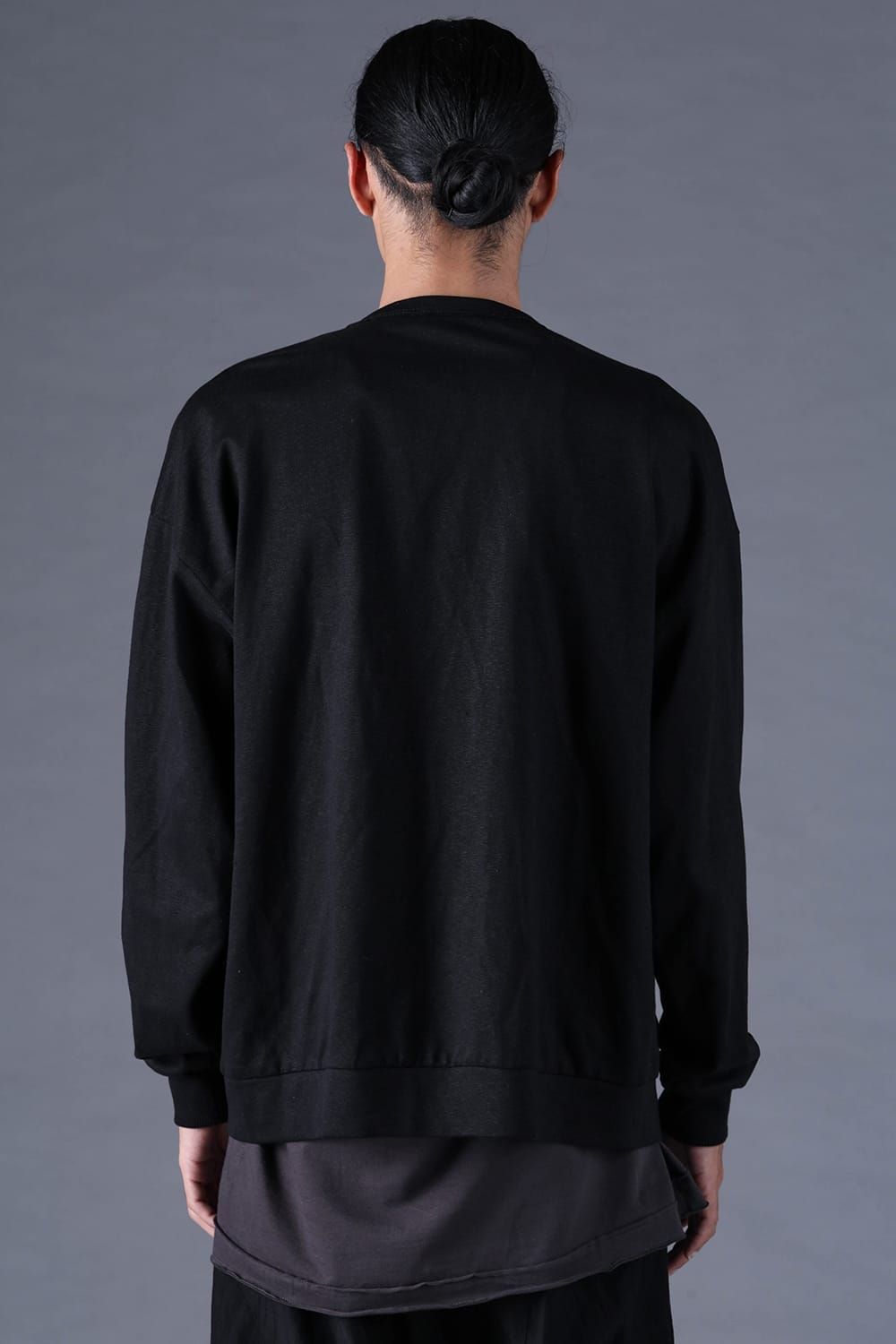 《2027SS先行予約分》Linen-Cotton Jersey Double-Open Cardigan "Black" / リネンコットンジャージーダブルオープンカーディガン"ブラック"