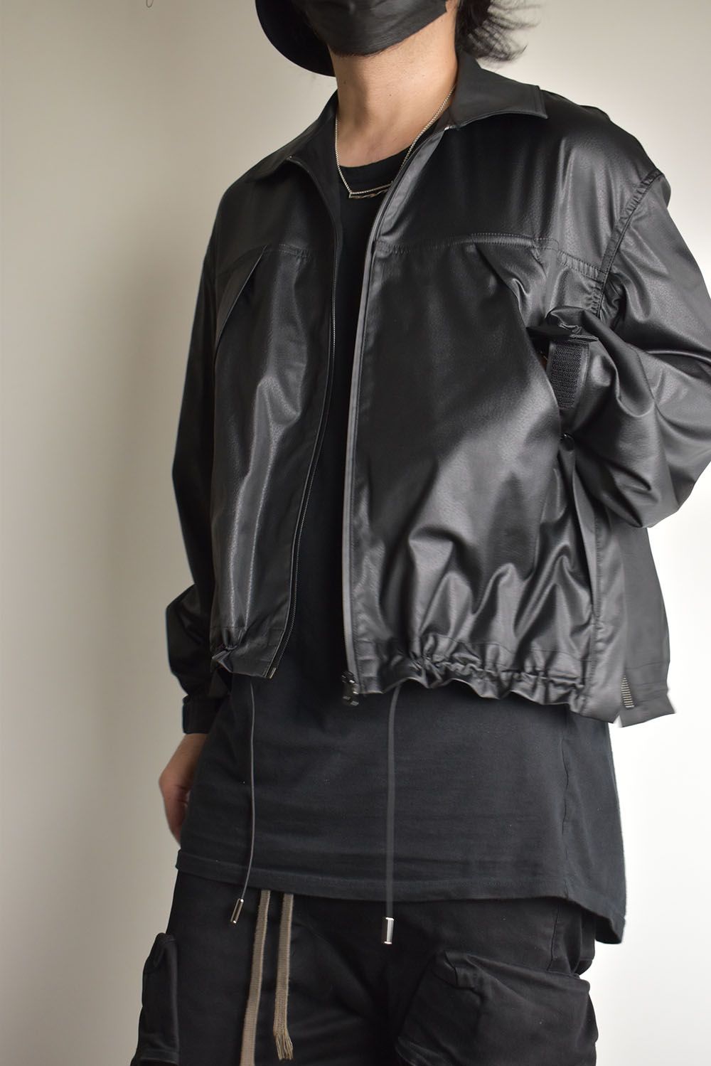 Fake Fake Leather Flight Jacket"Black"/フェイクフェイクレザーフライトジャケット"ブラック"