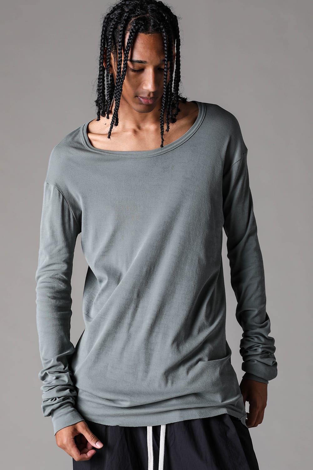 《2027SS先行予約》High Twist Rib Jersey Long Sleeve Tee "Black/ Sage Green / Brown / L.Grey / White "/ハイツイストリブジャージーロングスリーブTee"ブラック/セージグリーン/ブラウン/ライトグレー/ホワイト"