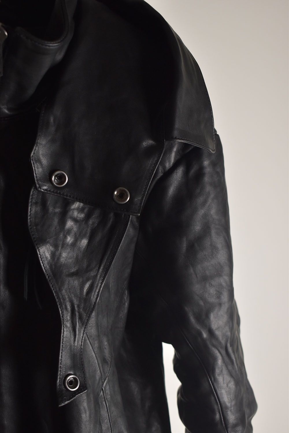 Horse Leather Hood Attachd Jacket "Black" / ホースレザーフードアタッチドジャケット"ブラック"