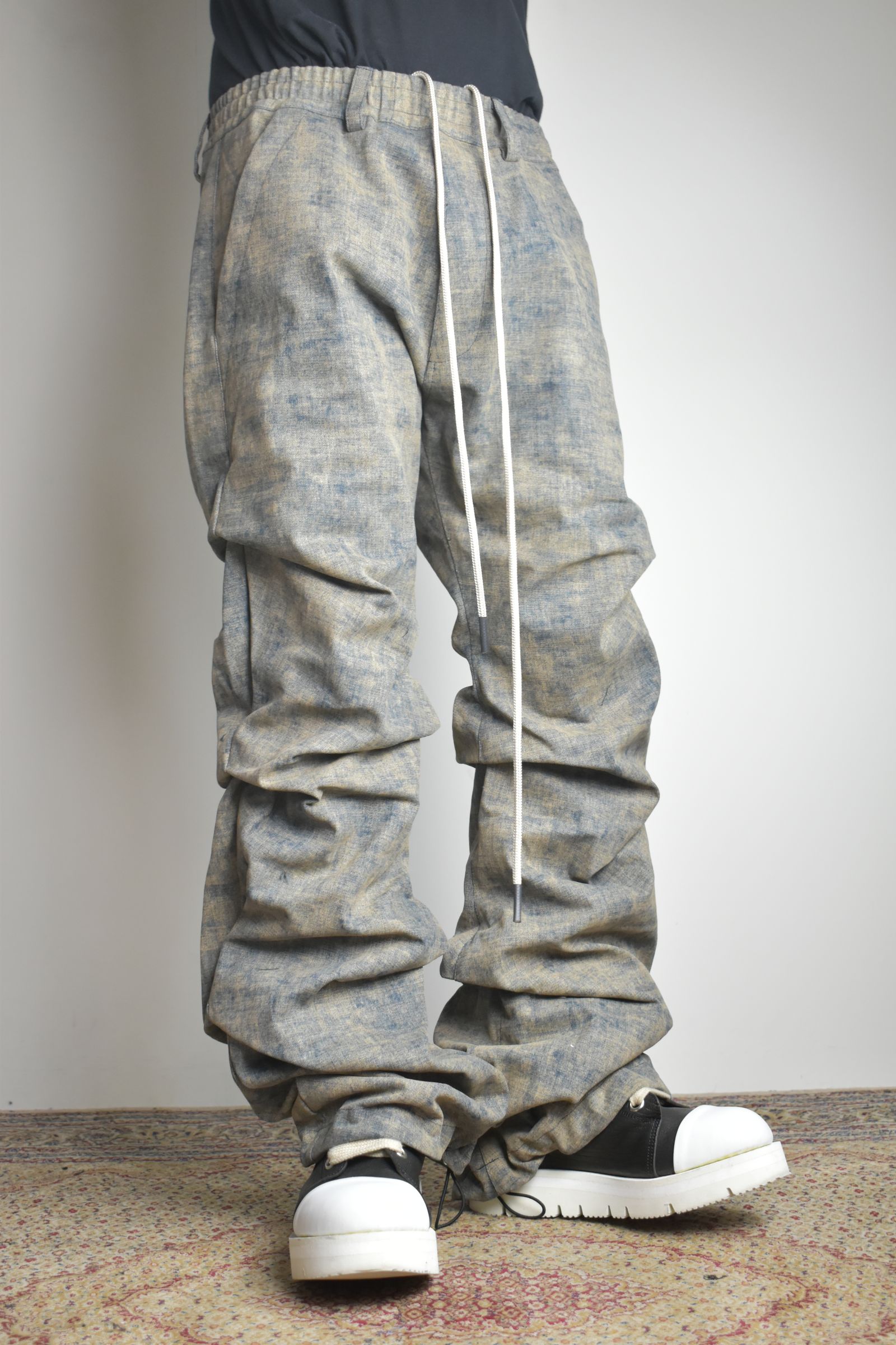 Blended Shades Denim Tuck Bootscut Pants"Steel Blue"/ ブレンデッドシェイドデニムタックブーツカットパンツ"スティールブルー"