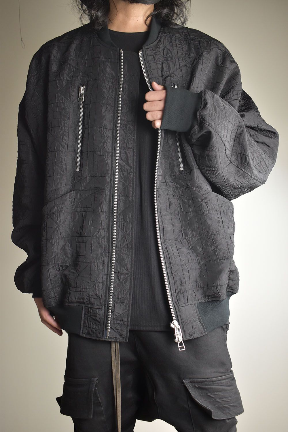 Geometry Jumbo MA-1 Blouson"Black" / ジオメトリージャンボMA-1ブルゾン"ブラック"