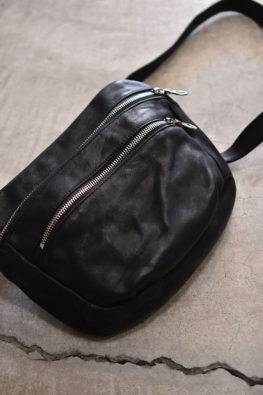 Double Shoulder Shoulder Bag"Black"/ダブルショルダーショルダーバッグ"ブラック"