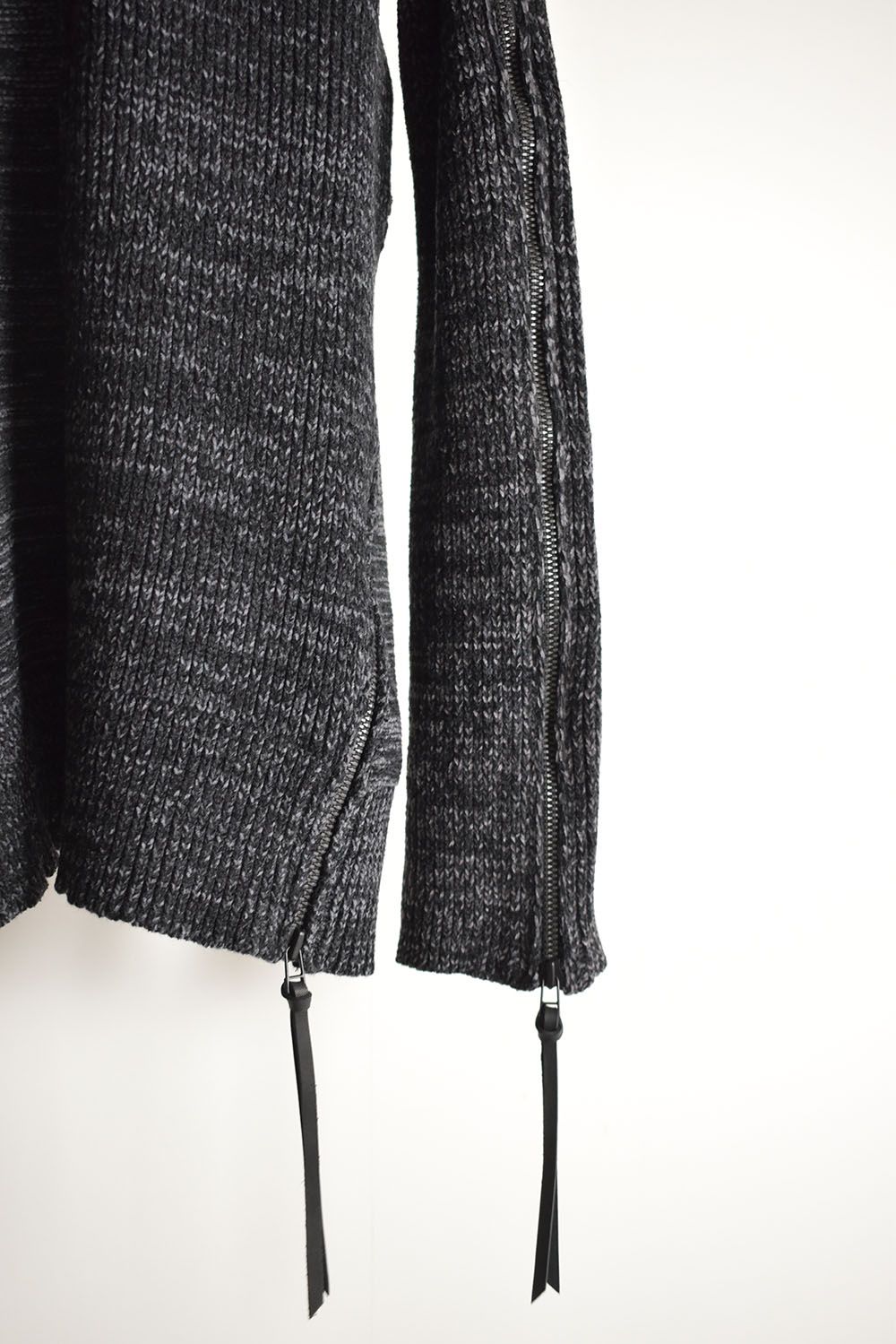 Wool Knit Zip Pullover "Charcoal" / ウールニットジッププルオーバー"チャコール"