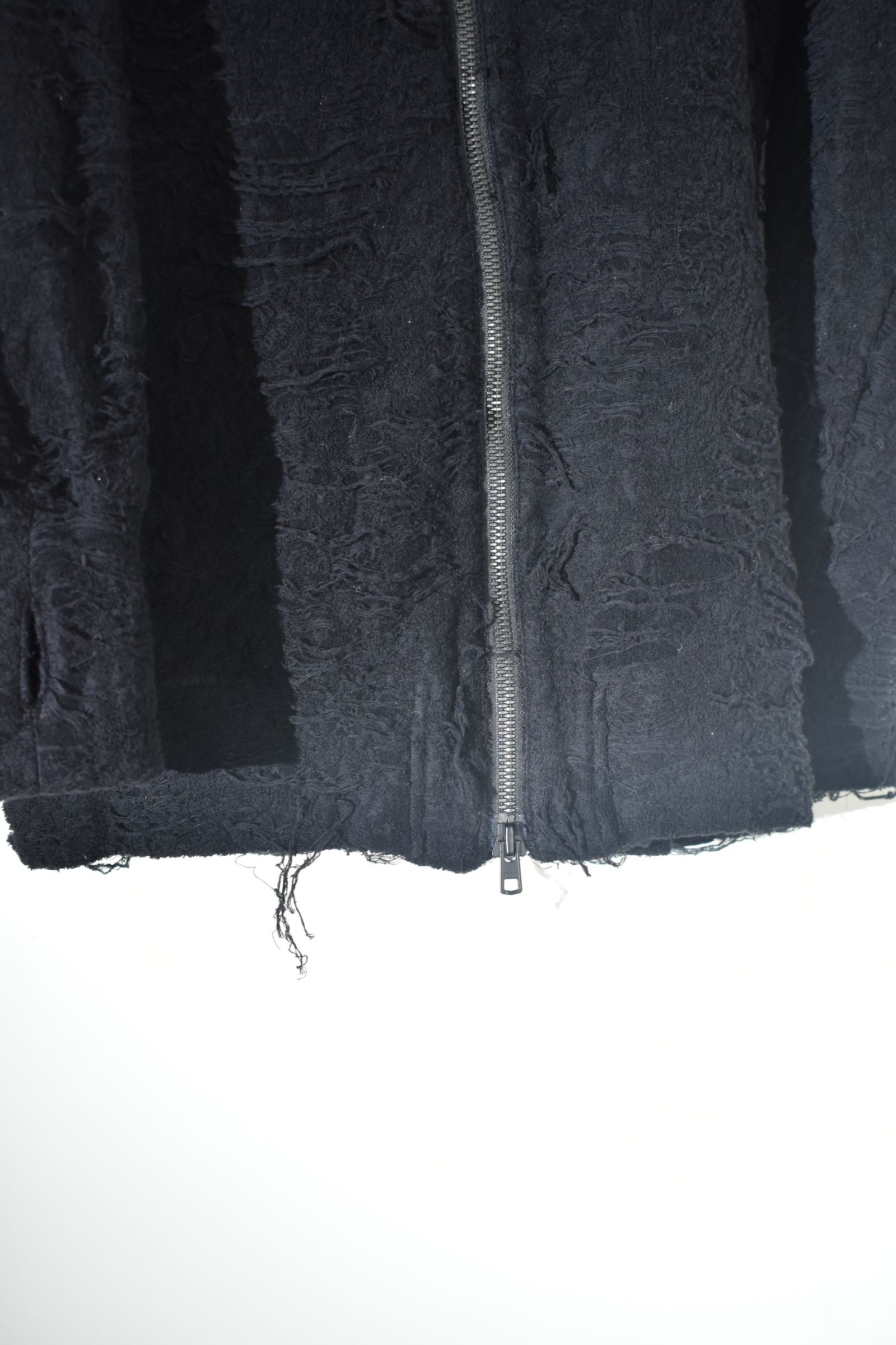 Damage Pile Zip-Up Hoodie"Black" / ダメージパイルジップアップフーディー"ブラック"